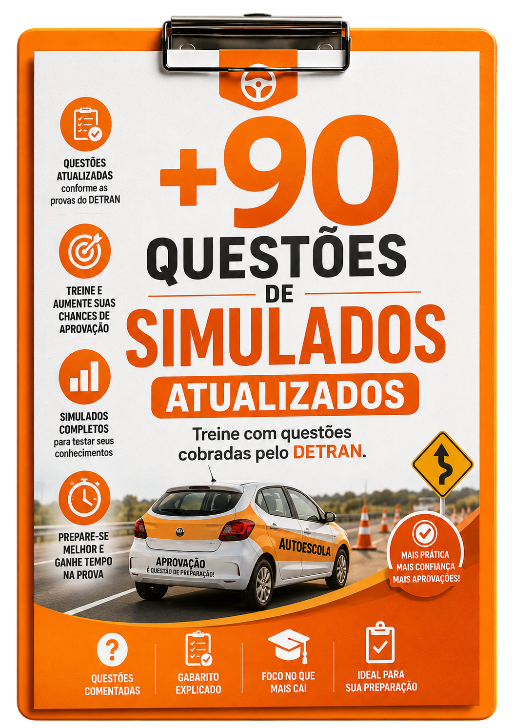 +90 questões de simulados Atualizados